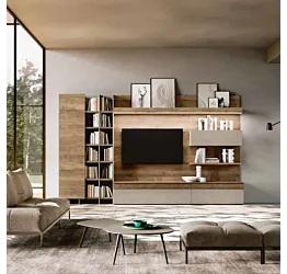 parete attrezzata rovere tabacco