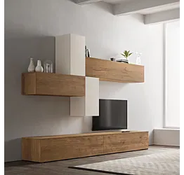 Parete attrezzata SKT20 Tomasella, Rovere nodato e Yuta