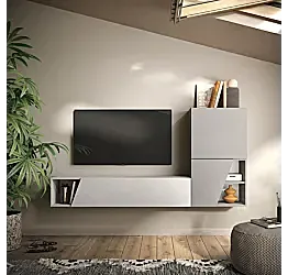 Acquista ora Parete attrezzata 193x30x150 h cm, Ardesia e Gesso, collezione Logica