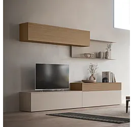 Parete attrezzata SKT 12 Tomasella, Rovere cognac e Arena