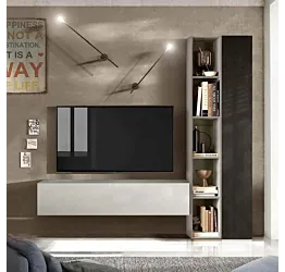 parete moderna con libreria