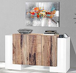 Madia 5 ante bianca lucido con frontali Pero