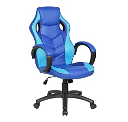Poltrona Gaming con braccioli in finitura Blu e Azzurro, imbottitura in PU Zenzero Shop 