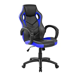 Poltrona Gaming con braccioli in finitura Blu e Nero, imbottitura in PU Zenzero Shop