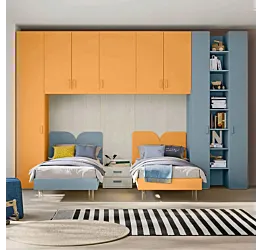 Armadio ponte con libreria, Miele e cadaques