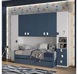 cameretta a ponte bianca e blu