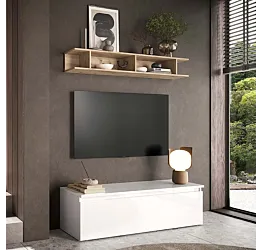 soggiorno con base e libreria