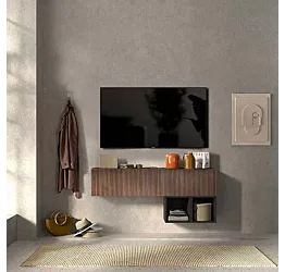 porta tv cannettato sospeso