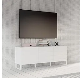 mobile tv con piedi bianco