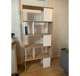 libreria moderna rovere e bianca