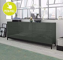 Madia moderna, 6 cassetti 1 anta in finitura antracite lucido