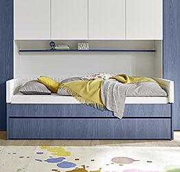 Letto per armadio ponte 90 x 200 colore Blu