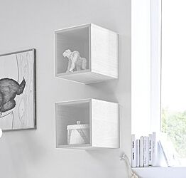 Coppia vani a giorno appesi color Bianco