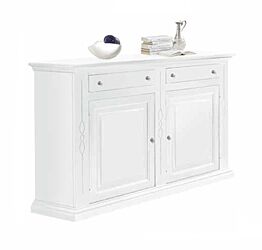 Credenzone in legno, bianco opaco, arte povera - cm 177x100