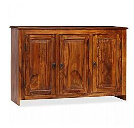 Credenzina / Porta telefono classico finitura bassano con decoro oro, con porta intarsiata e cassetto 70x93