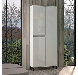 Moderna scarpiera con 3 ante e 10 ripiani Bianco lucido