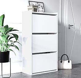 Scarpiera Ankara bianca, 3 cassetti