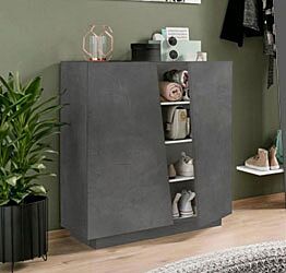 Scarpiera 2 ante, ardesia, made in Italy