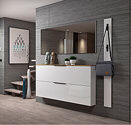 Scarpiera orizzontale Bianca, top Rovere, spedizione gratuita