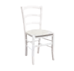 Sedia in finitura laccato bianco con fondino crema Zenzero Shop