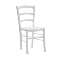 Sedia con fondino in legno in finitura laccato opaco