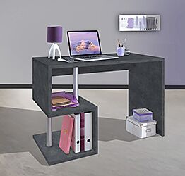 Scrivania scontata ardesia con gamba a "S", L.100