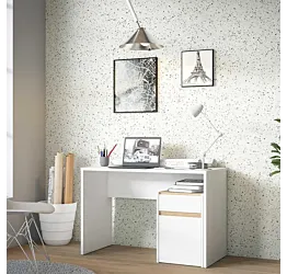 scrivania con cassetti bianca