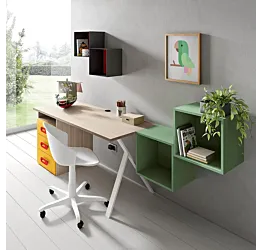 scrivania con cassetti olmo