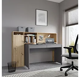 scrivania con ruote grigia