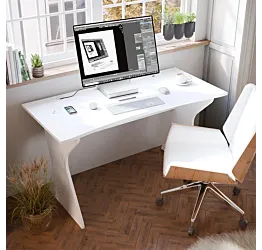 scrivania bianco opaco sagomata