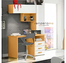 scrivania moderna bianca arancio