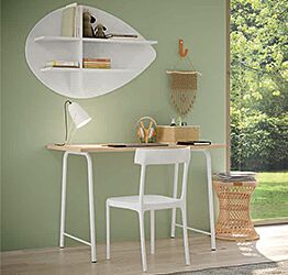 Scrivania Royal oak e Bianco opaco, L.90