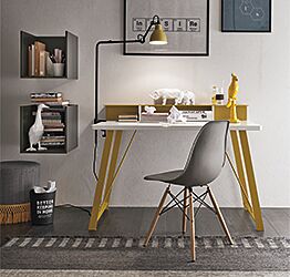 Scrivania gialla e Bianco gesso per camerette