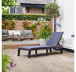 Sdraio con schienale reclinabile, 188x29x58 h cm, color Grafite