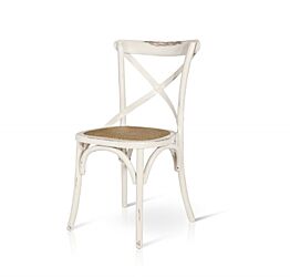 Sedia vintage in olmo lucido naturale con seduta in rattan naturale 