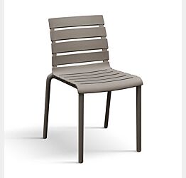 Sedia moderna in polipropilene, tortora