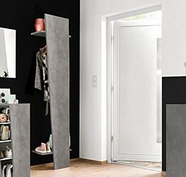 Appendiabiti di design, beton con tubo appendiabiti e due mensole