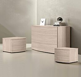 Set comò e comodini Olmo natura, cassetti ammortizzati 