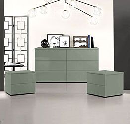 Set moderno composto da comodini e comò 6 cassetti, Agave