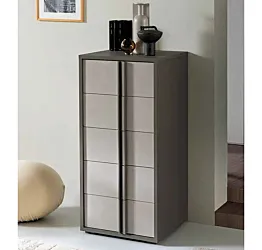 Settimino a 5 cassetti, Grigio Londra e Calce Zenzero Shop