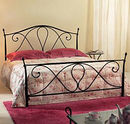 Letto in ferro battuto Bach, color grafite, made in Italy