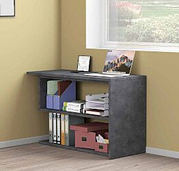 Conveniente Scrivania girevole pluriposizionabile finitura Grigio Report, Made in Italy