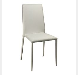 Sedia moderna rivestita in PU, colore Bianco in offerta 