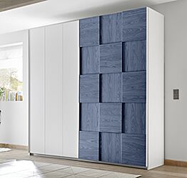Armadio Miss 2 ante scorrevoli bianco opaco e blu