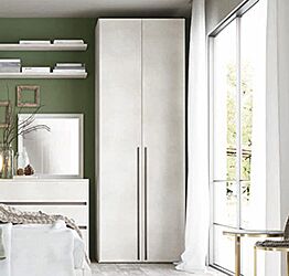 Armadio moderno con 2 ante battenti in finitura Cemento artico