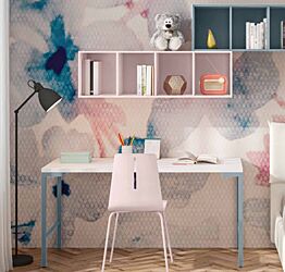 Scrivania per camerette in finitura Carta da zucchero e Bianco
