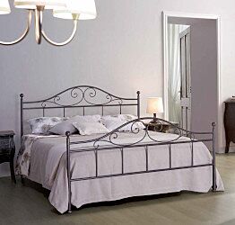 Letto in ferro battuto  Verdi color marrone anticato oro, made in Italy