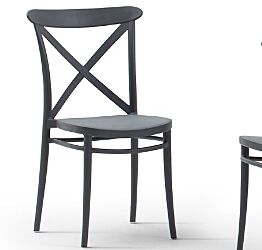 Sedia per uso interno ed esterno, colore antracite