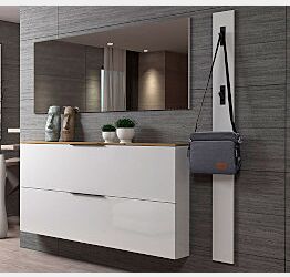 Appendiabiti moderno L.15 cm, Bianco lucido