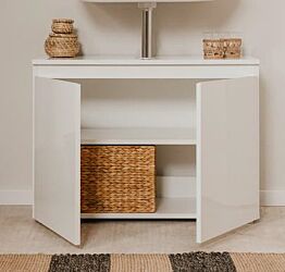 Mobile da bagno a 2 ante L.80 Bianco lucido